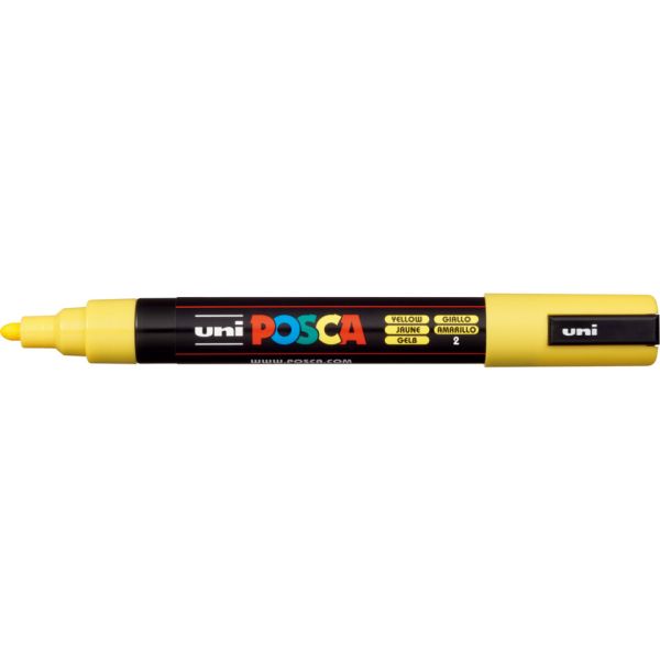 Marcatore a tempera POSCA Uni-Ball punta tonda 1,8-2,5 mm giallo M PC5M G