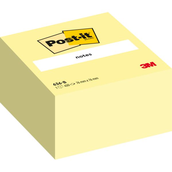 Foglietti riposizionabili Post-it® Notes Cubo 76x76 mm 450 ff Giallo Canary™ 636-B