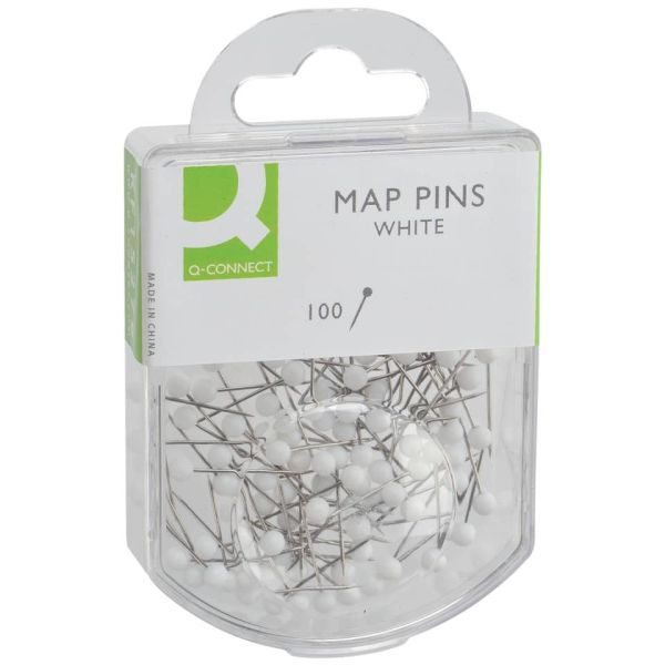 Spilli cartografici Q-Connect 15 mm bianco conf. da 100 - KF15279