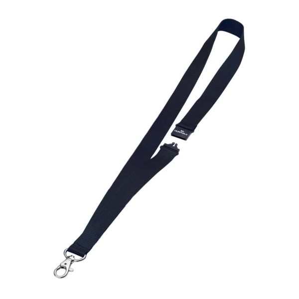 Cordoncino per portabadge DURABLE tessuto nero 20mm x 44cm conf. 10 - 813701