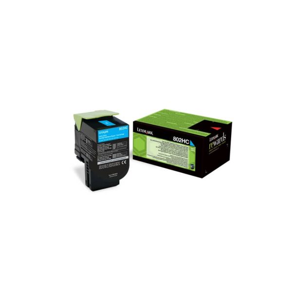 Toner alta resa return program 802HC Lexmark ciano 80C2HC0