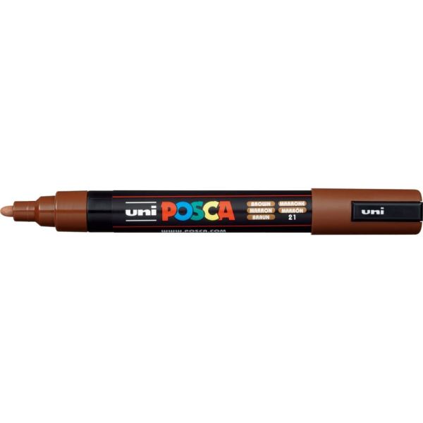 Marcatore a tempera Posca Uni-Ball punta tonda 1,8-2,5 mm marrone M PC5M M
