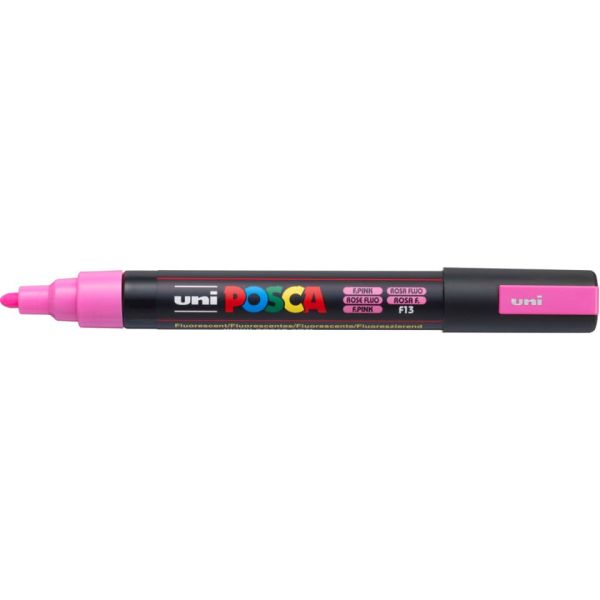 Marcatore a tempera Posca Uni-Ball punta tonda 1,8-2,5 mm rosa fluo M PC5M RAF