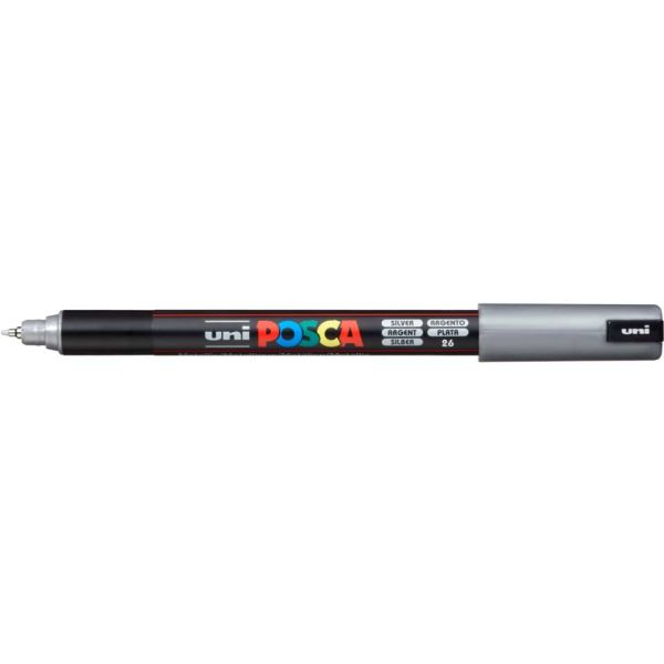 Marcatore a tempera POSCA Uni-Ball punta tonda 0,7 mm argento M PC1MR ARG
