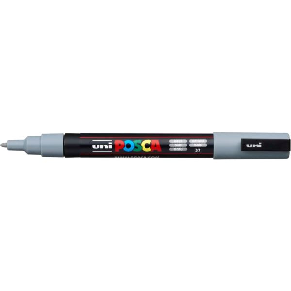 Marcatore a tempera Posca Uni-Ball punta tonda 0,9-1,3 mm grigio M PC3M GR