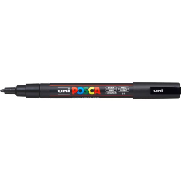 Marcatore a tempera POSCA Uni-Ball punta tonda 0,9-1,3 mm nero M PC3M N