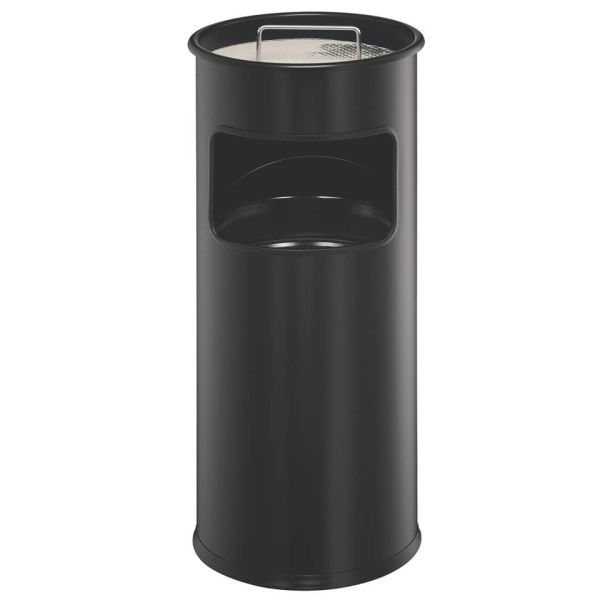 Posacenere Durable a colonna acciaio con sabbia e cestino base tonda H 62 x Ø 26 cm nero - 333001