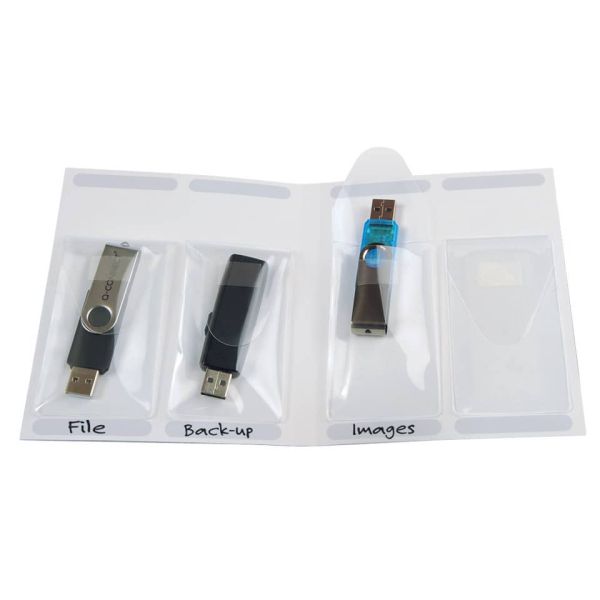 Bustina porta USB Q-Connect plastica trasparente - 9x5 cm conf. da 10 - KF22350