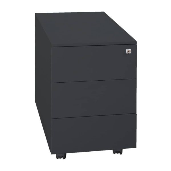 Cassettiera in metallo KUBO 3 con ruote - 40x59x54 cm nero 3903 N