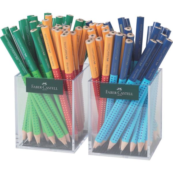 Barattoli da banco Faber-Castell Jumbo greep two tone in grafite - conf. 72 pz colori fusto assortiti - 111912