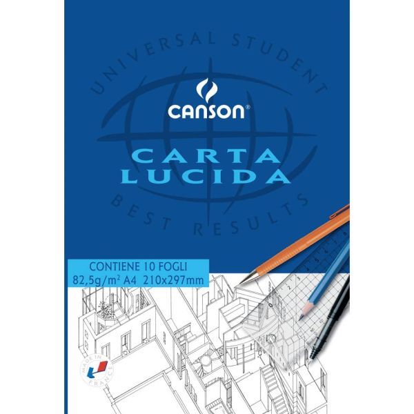 Blocco da disegno CANSON carta lucida bianco 80 g/m² 10 fogli A4 C200005825