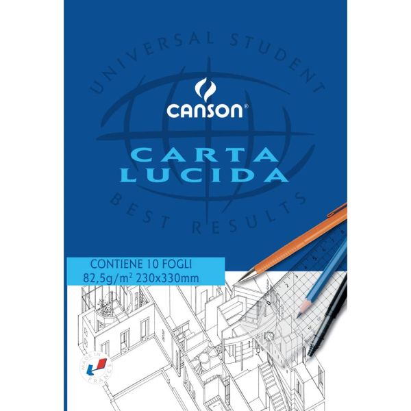 Blocco da disegno CANSON carta lucida bianco 80 g/m² 23x33 cm C200005826