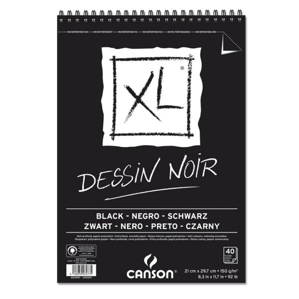 Blocco spiralato Canson Black XL nero 150 g/m² 40 fogli A4 C400039086