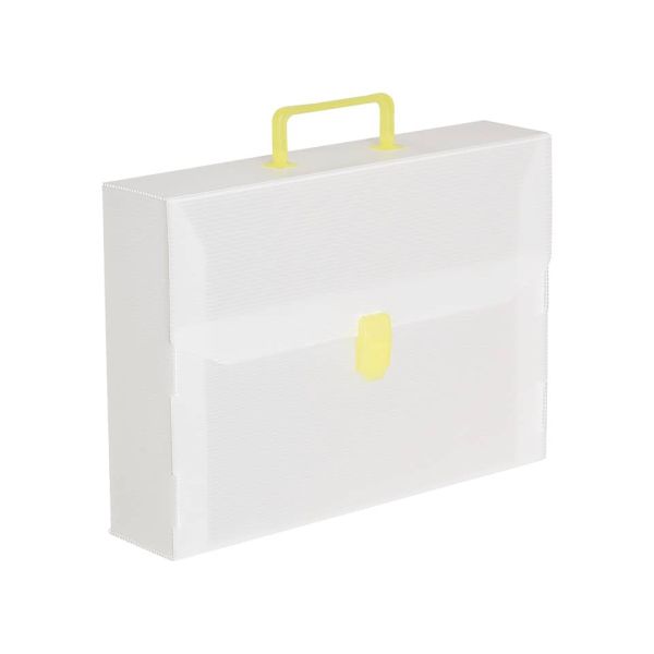 Valigetta portadocumenti Favorit a una chiusura polionda cannettato bianco trasparente 27x38 cm dorso 8 cm - 10050
