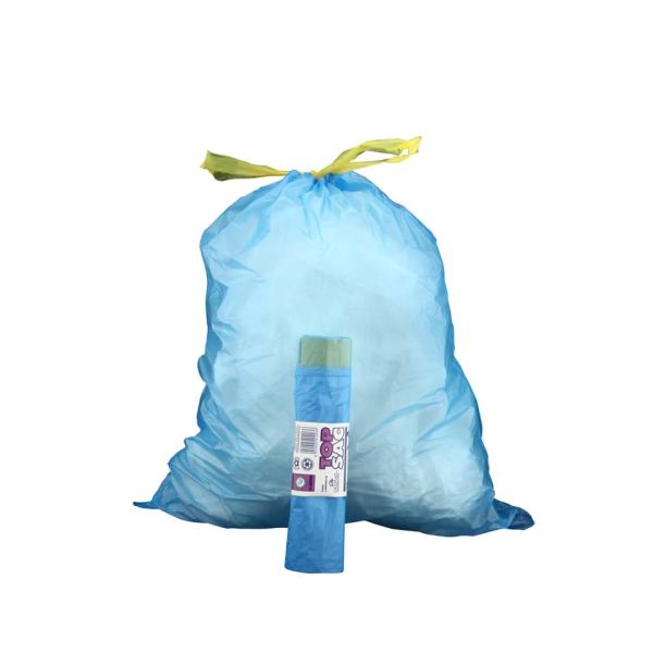Sacchi immondizia Rolsac Quality in polietilene rigenerato capacità 27 l AZZURRO rotolo da 15 pz. - 10242