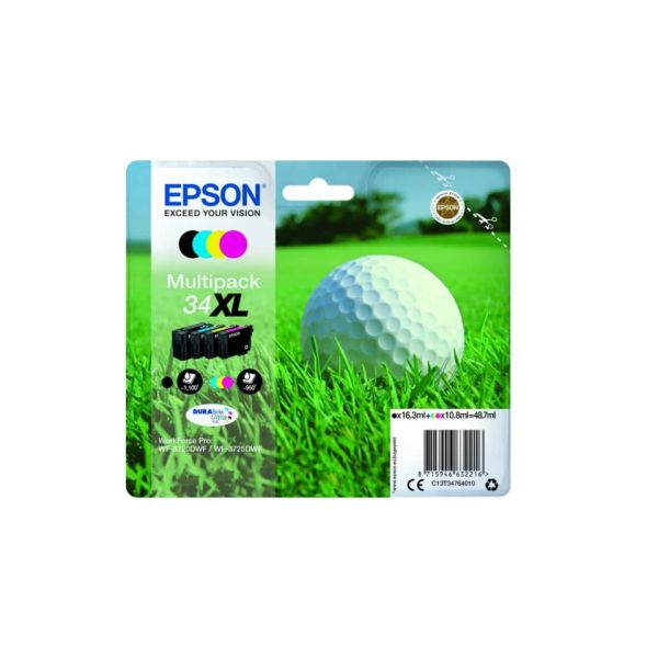 Cartucce inkjet alta capacità Pallina da golf 34XL Epson n+c+m+g Multipack - C13T34764010