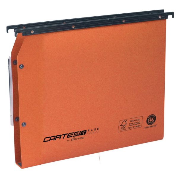 Cartelle sospese laterali per armadi CARTESIO PLUS 33 cm fondo U 5 cm arancio Conf. 25 pezzi - 314 M Link 5 -A2