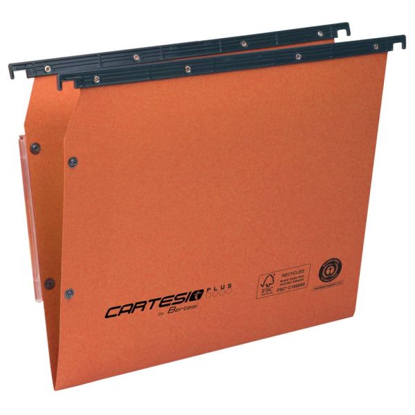 Cartelle sospese laterali per armadi CARTESIO PLUS 33 cm fondo a V arancio Cf. 25 pezzi - 314 M Link -A2