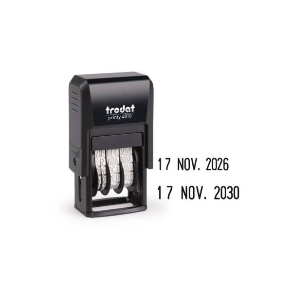 Datario autoinchiostrante TRODAT PRINTY 4810 in plastica 3,8 mm nero 70383