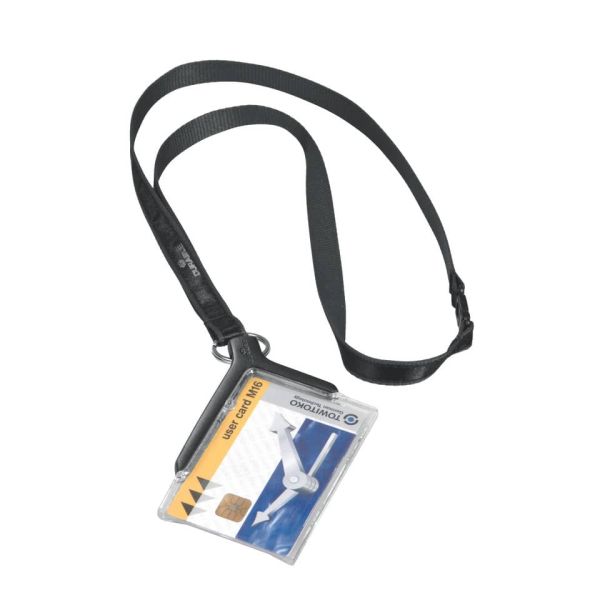 Portabadge Durable DELUXE 54x85 mm con cordoncino trasparente Conf. 10 pezzi - 820758