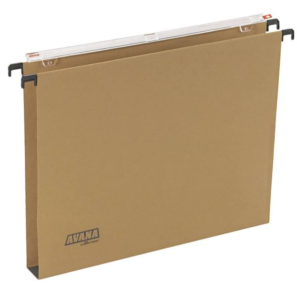 Cartelle sospese orizzontali per cassetti AVANA 39 cm fondo U 3 cm avana Conf. 50 pezzi - 060/390 Beta 3 -B1