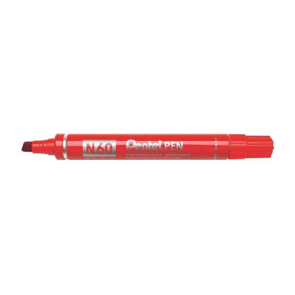 Marcatore permanente Pentel N60 punta a scalpello 3,9-5,7 mm rosso N60-B