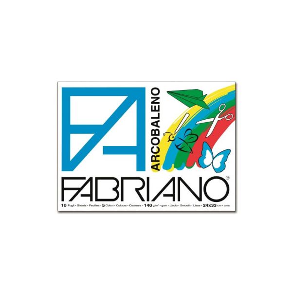 Album da disegno Fabriano ARCOBALENO 140 g/m² 10 24x33 cm 2 fogli x colore 44312433