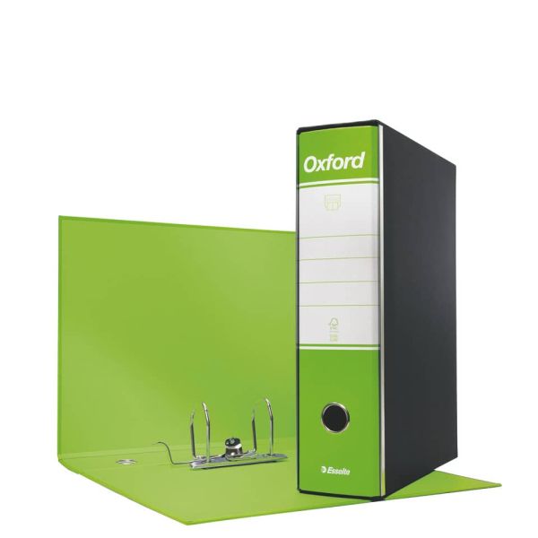 Registratore con custodia Esselte G85 Oxford protocollo 29,5x35 cm - dorso 8 cm verde lime - 390785600