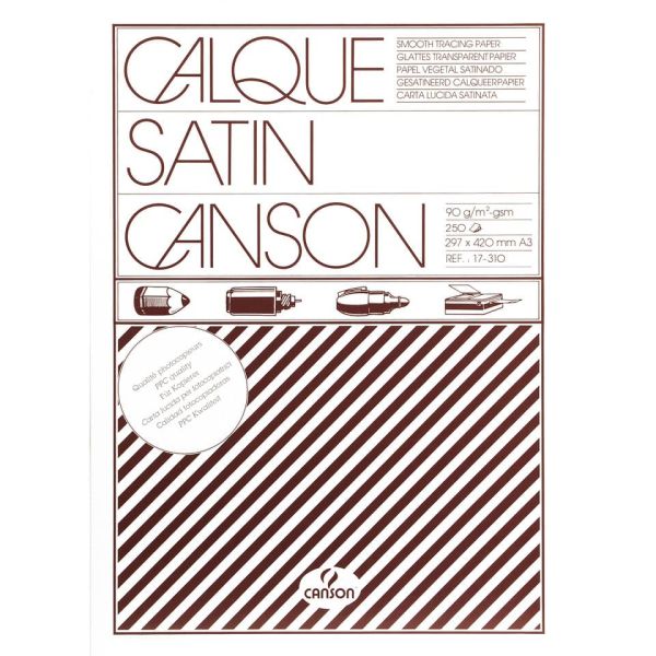 Carta lucida Canson Calque Satin 90 g/m² A3 - conf. 250 pezzi - C200017310