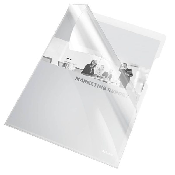 Buste a L non perforate Esselte Cristal trasparente 150 µm A4 lucido conf. 25 - 55430