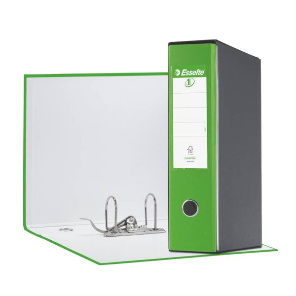 Registratore con custodia Esselte G55 Eurofile protocollo dorso 8 cm cartone rivestito in PP verde vivida - 390755940