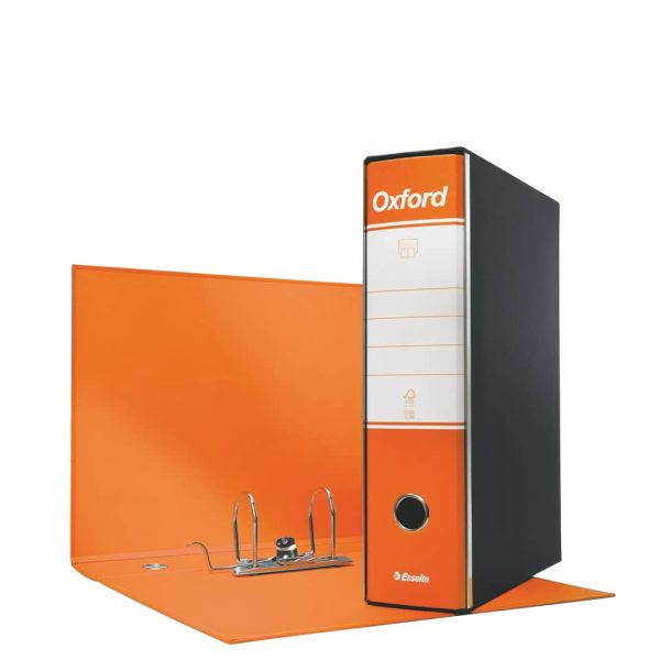 Registratore con custodia Esselte G85 Oxford protocollo 29,5x35 cm - dorso 8 cm arancione - 390785200