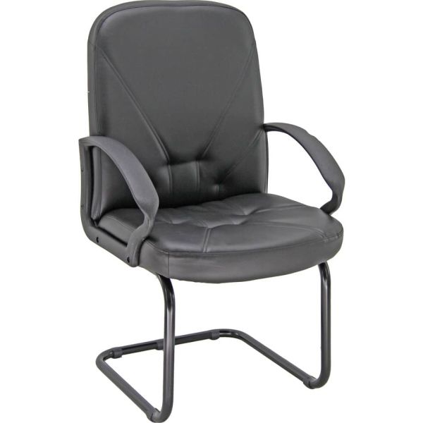 Poltrona visitatore su slitta Unisit Dante DNV Eco Smart - rivestimento ecopelle nero - DNV/KN