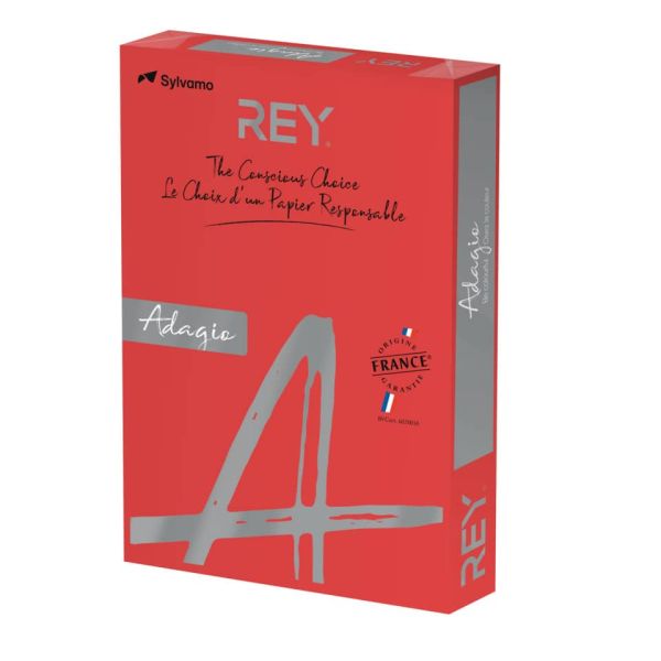 Carta colorata A4 Sylvamo Rey Adagio 160 g/m² rosso intenso 22 - Risma da 250 fogli - ADAGI160X462