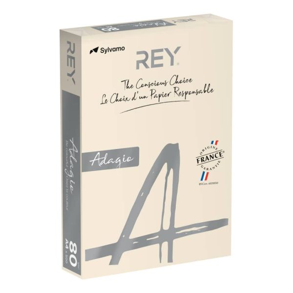 Carta colorata A4 Sylvamo Rey Adagio 80 g/m² avorio 93 - Risma da 500 fogli - ADAGI080X633
