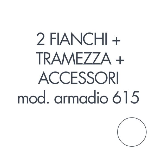 Set 2 fianchi + 1 tramezza + accessori + istruzioni per armadio Tecnical 2 615 bianco - 805141163041
