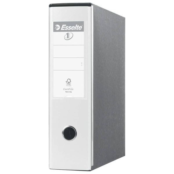 Registratore con custodia Esselte G53 Eurofile commerciale Dorso 8 cm cartone rivestito in PP bianco vivida- 390753040