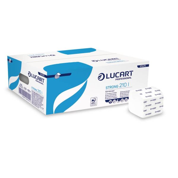 Carta igienica interfogliata Lucart Strong 210 l 2 veli 40 conf da 210 foglietti - 811A76