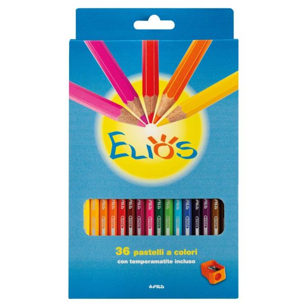 Matite colorate FILA Elios colori assortiti - Astuccio da 24 pastelli + temperino - F274300