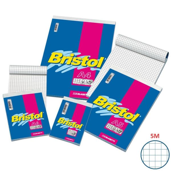 Blocco punto metalico Blasetti BRISTOL 60 ff quadretti 5M A6 10X15cm 1026