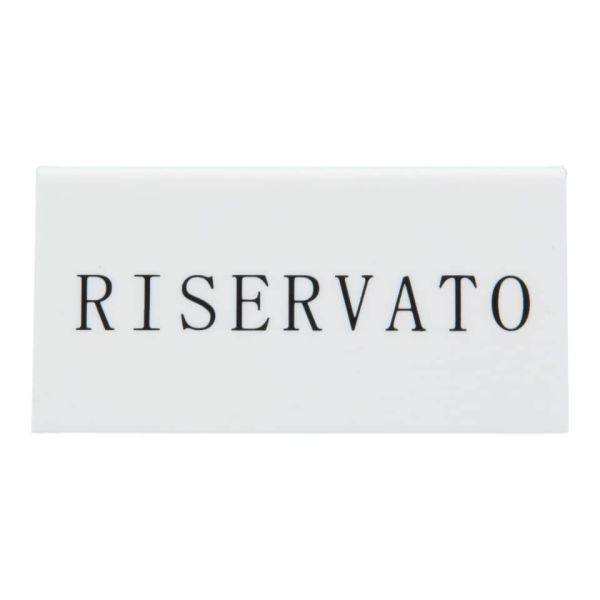 Segnaposto con scritto ''Riservato'' Securit® in acrilico rigido bianco set da 5 pezzi - TN-RES-IT-WT