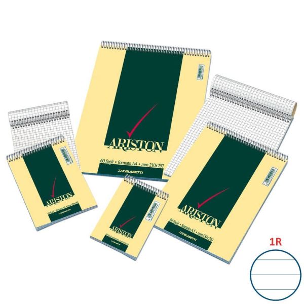 Blocco spiralato Blasetti ARISTON con copertina goffrata 3 colori 60 g/m² 1R A4 21X29,7cm - 1090