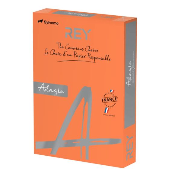 Carta colorata A3 Sylvamo Rey Adagio 80 g/m² arancio 21 - Risma da 500 fogli - ADAGI080X673