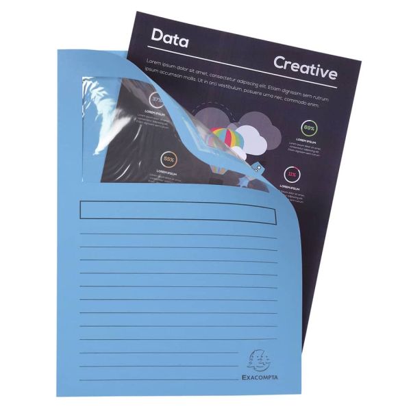 Cartelline con finestra Exacompta Forever® A4 cartoncino 120 g/m² azzurro conf. da 100 - 50106E