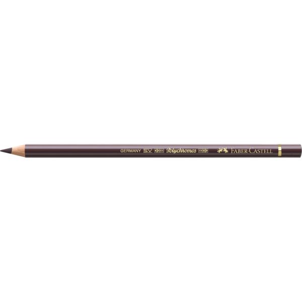 Matite colorate permanenti Faber Castell Polychromos mina 3,8 mm conf. 6 pezzi - noce - 110177