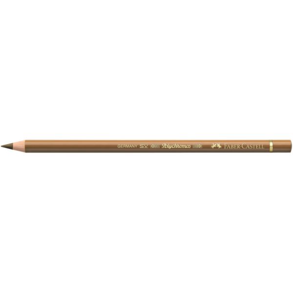 Matite colorate permanenti Faber Castell Polychromos mina 3,8 mm conf. 6 pezzi - marrone ocra - 110182