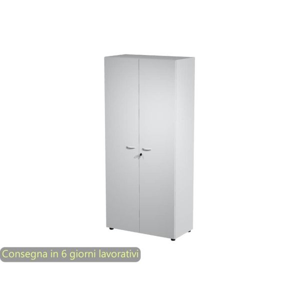 Armadio alto con ante battenti grigio 90x45,8xH.200 cm con serratura linea componibili 2898 Artexport - AR/ST+AA/9