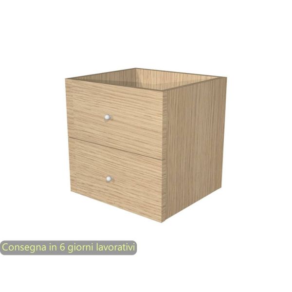 Coppia di cassetti rovere per libreria componibile Maxicolor Artexport 32,5x28,8x32,5 cm - 2C MaxC/C