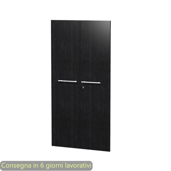 Coppia ante medie nero venato frassino 80x153,8 cm in melaminico con serratura linea Flora Artexport - 91073M/8