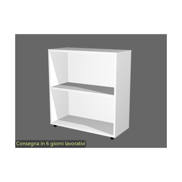 Libreria bassa componibile bianca doppia larghezza 76x32xH.81,5 cm linea Protocollo Artexport - LB-L76/3